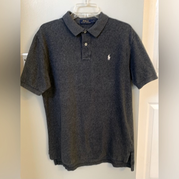 Polo by Ralph Lauren Logo Cotton Collared SS 2-Button Shirt Dark Gray Men’s L - Picture 4 of 7